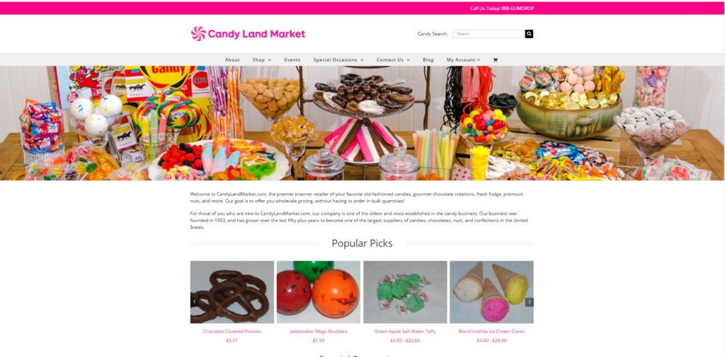 Candy Land Website Screenshot